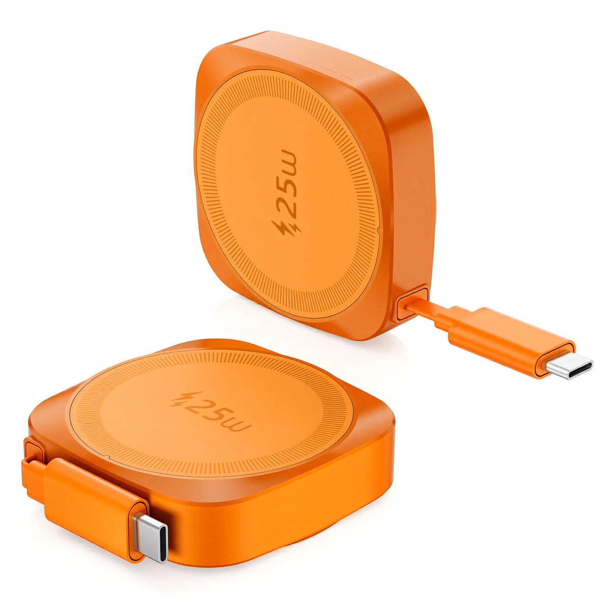 Chargeur sans fil magnétique Qi2 25 W avec câble Type-C rétractable