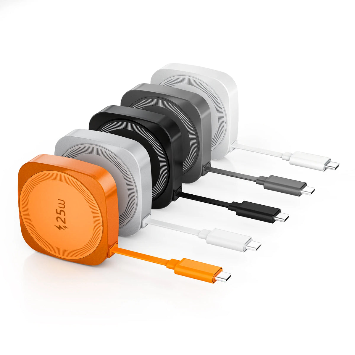 Chargeur sans fil magnétique Qi2 25 W avec câble Type-C rétractable
