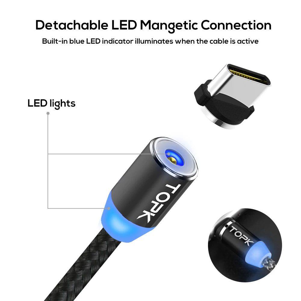 Câble de charge magnétique 3-en-1 TOPK