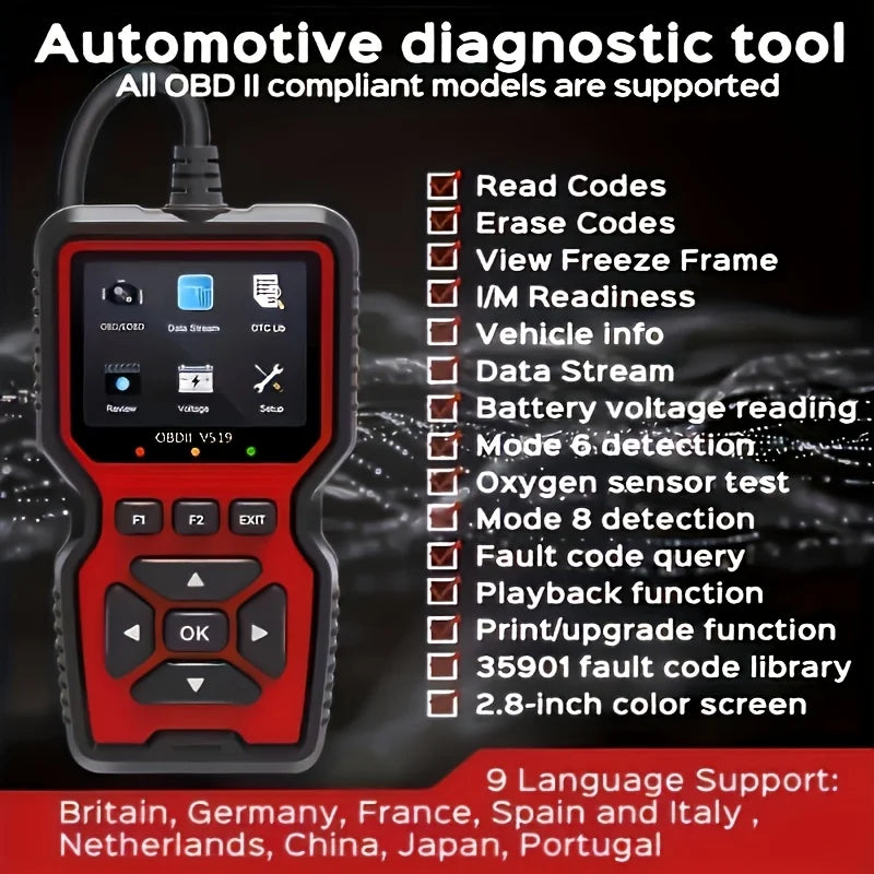 V519 – Scanner OBD2 professionnel pour diagnostic automobile