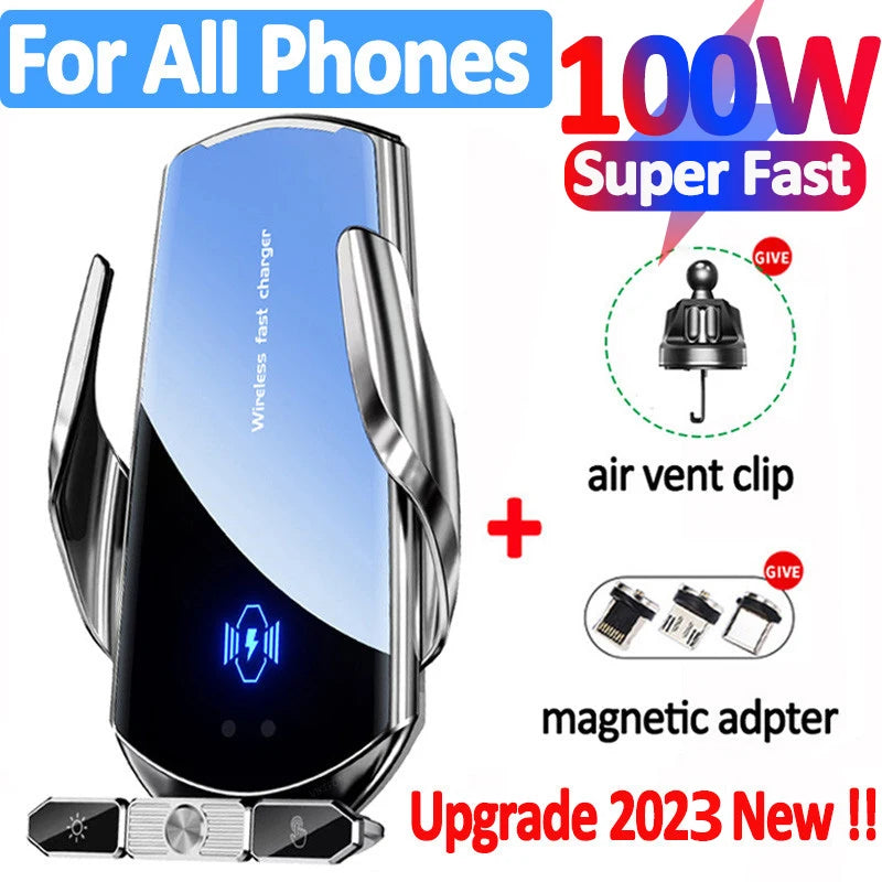 Support magnétique de téléphone avec chargeur sans fil pour voiture