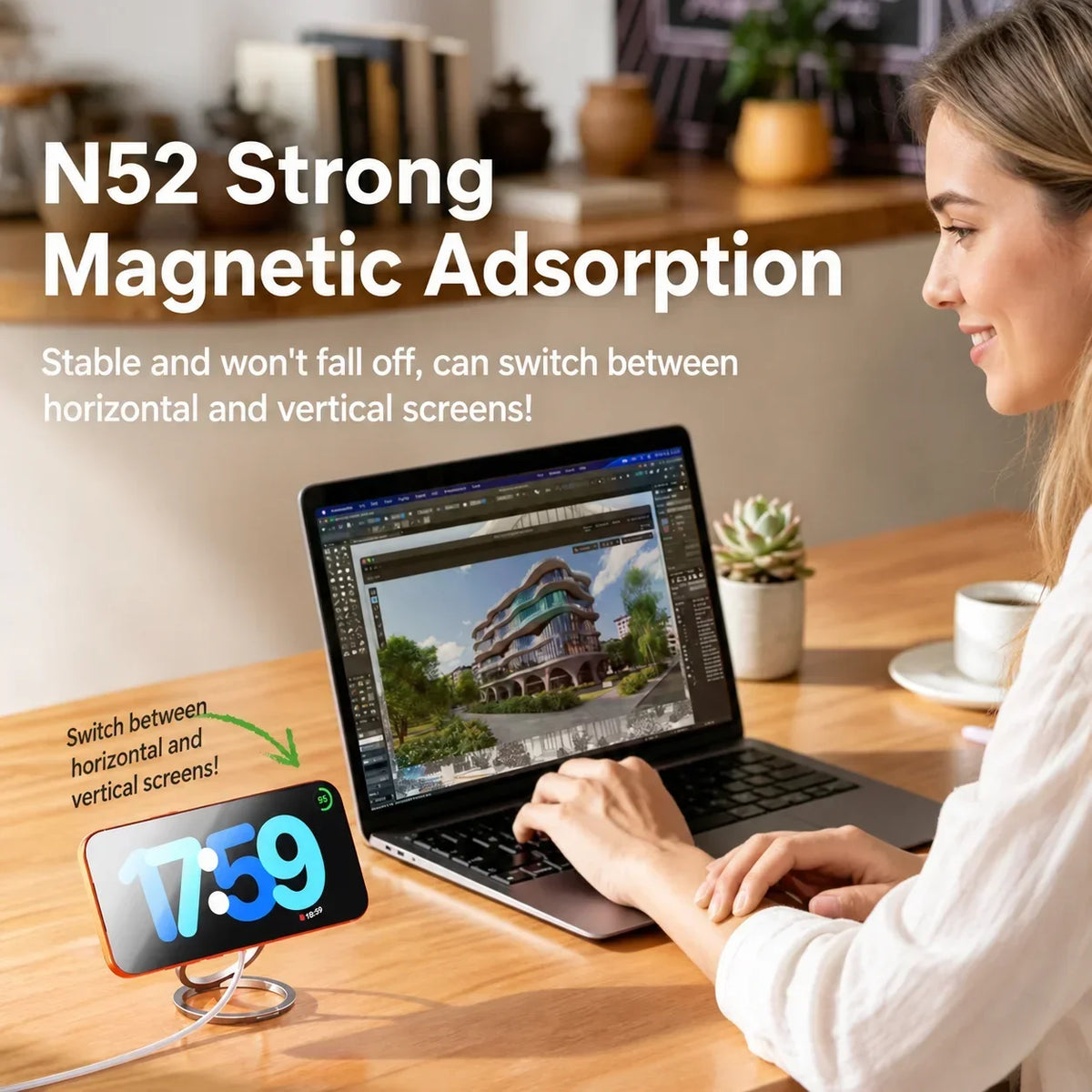 Support de charge sans fil magnétique Qi2.2 25 W