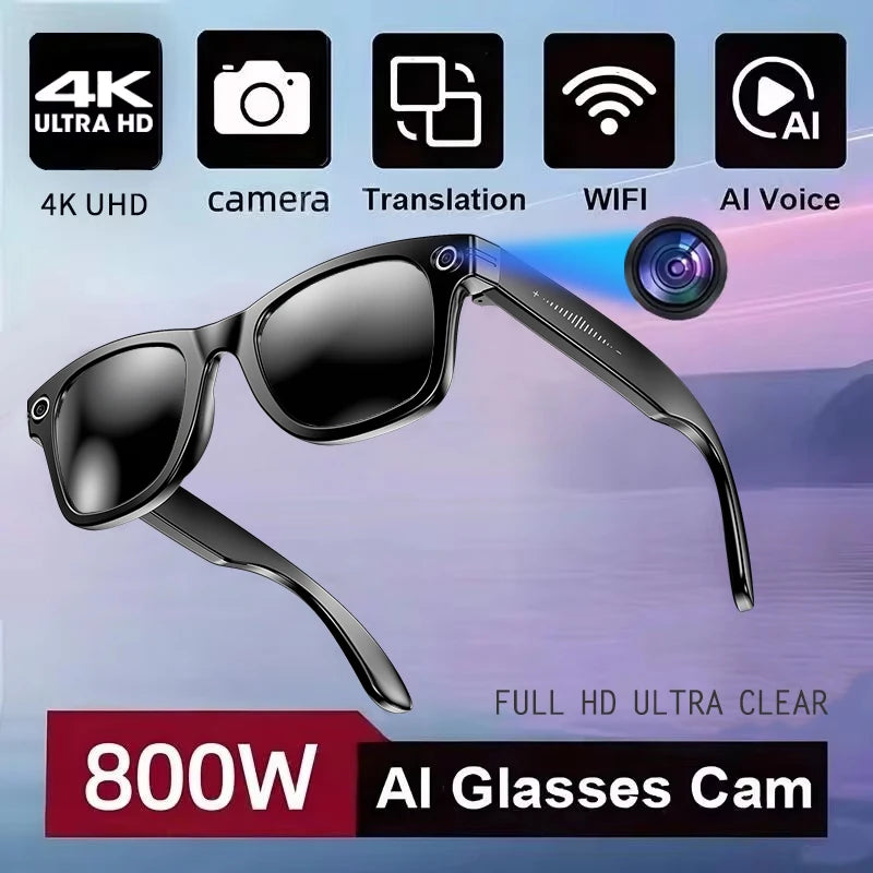 Lunettes Intelligentes AI avec Caméra – Traduction, Appels & Enregistrement