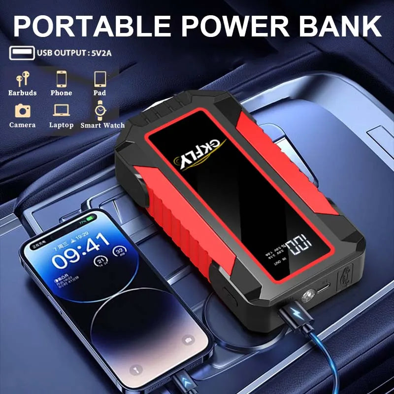 🚗 GKFLY 4000A – Démarreur de batterie portable 12V