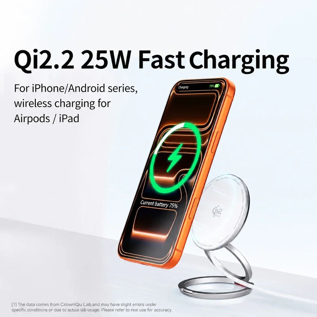Support de charge sans fil magnétique Qi2.2 25 W