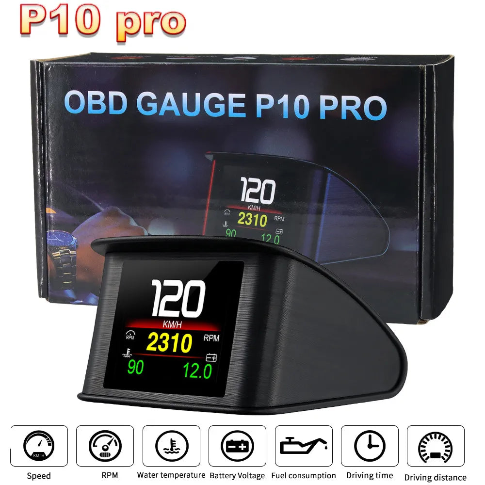 HUD P10 Pro OBD2 – Affichage tête haute intelligent