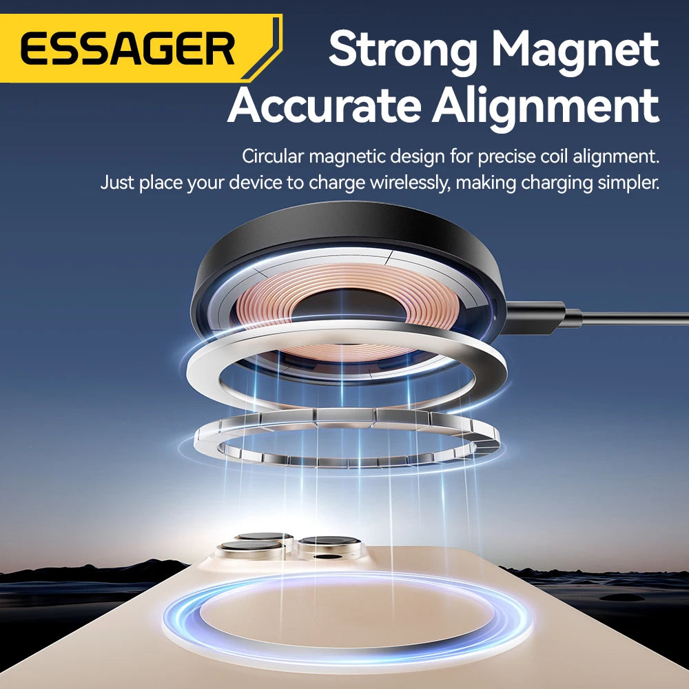 Chargeur sans fil magnétique Essager 15 W avec support