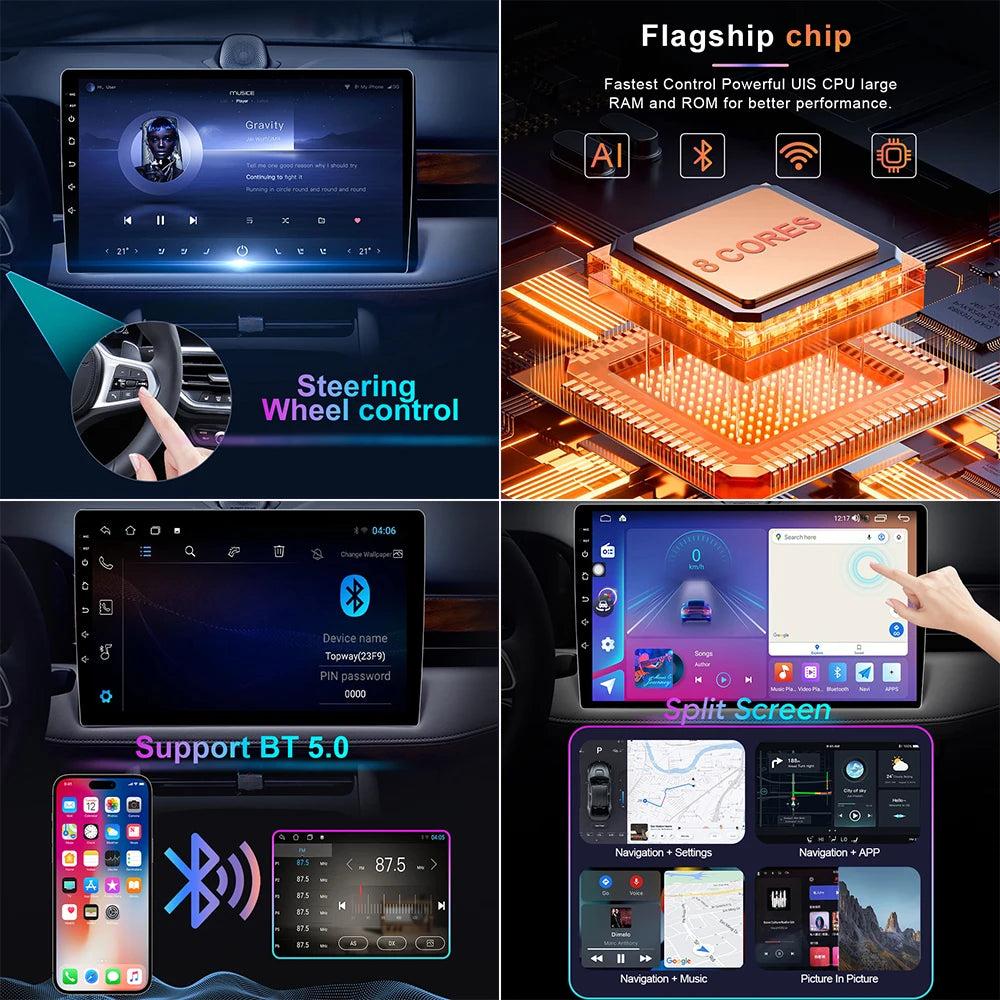 Android 16 CarPlay Auto 4G WiFi – Autoradio multimédia GPS pour Volkswagen
