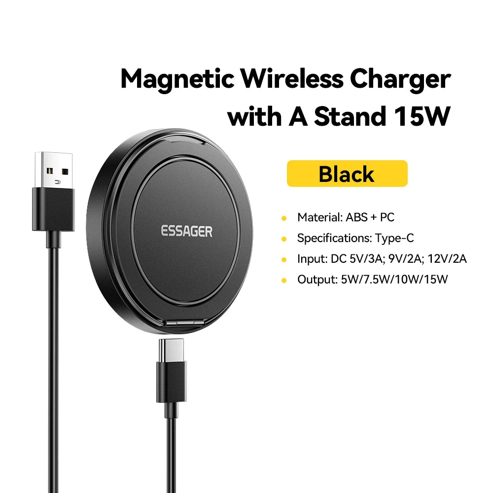 Chargeur sans fil magnétique Essager 15 W avec support