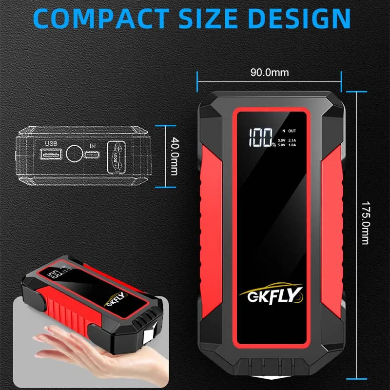 🚗 GKFLY 4000A – Démarreur de batterie portable 12V