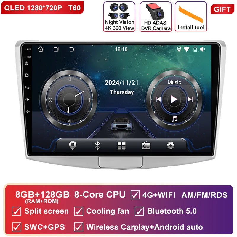 Android 16 CarPlay Auto 4G WiFi – Autoradio multimédia GPS pour Volkswagen